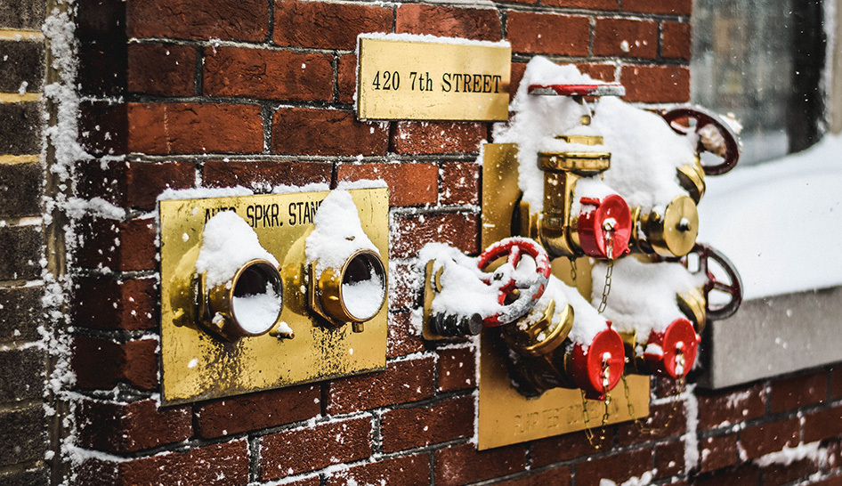 Facilities Winter Building Valves Column