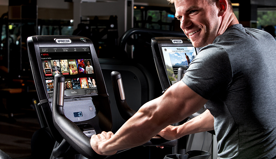 Equipment Man Precor Cardio Netflix Column