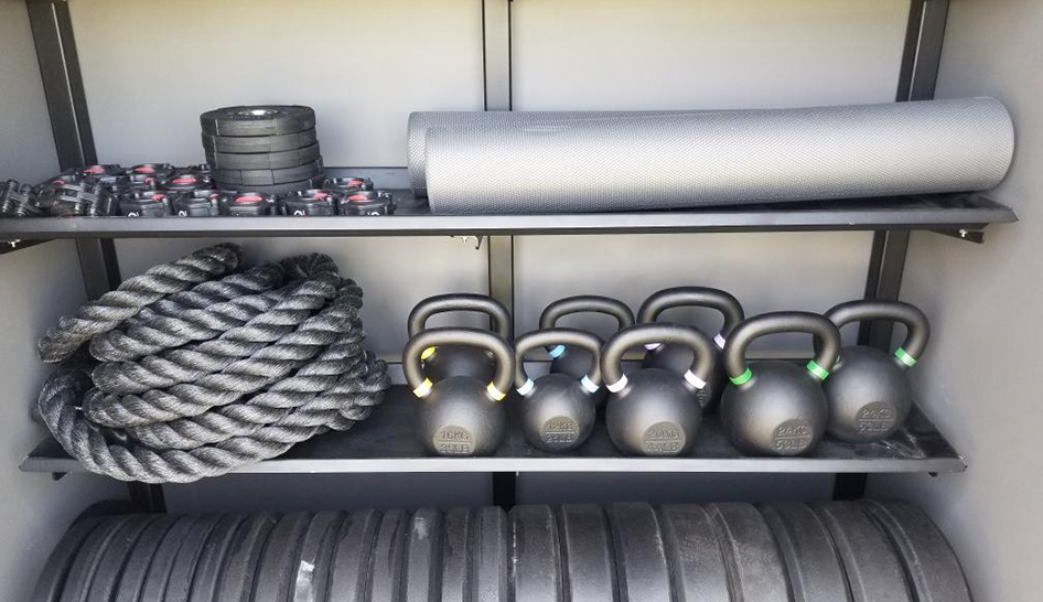 Outdoor gym equipment storage sale