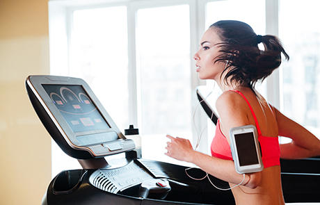 Legal Woman Treadmill Smartphone